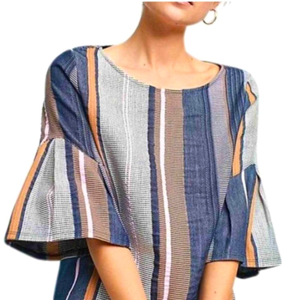 Dolan Left Coast Collection Size Medium Luella Vertical Stripes Pullover Blouse